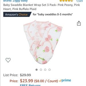 NWOT Ziggy baby Velcro swaddles